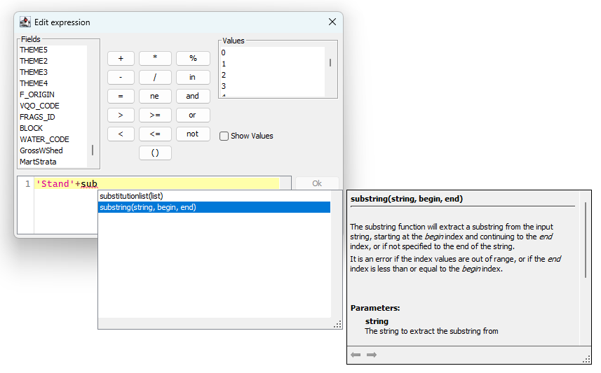 Autocompletion showing documentation